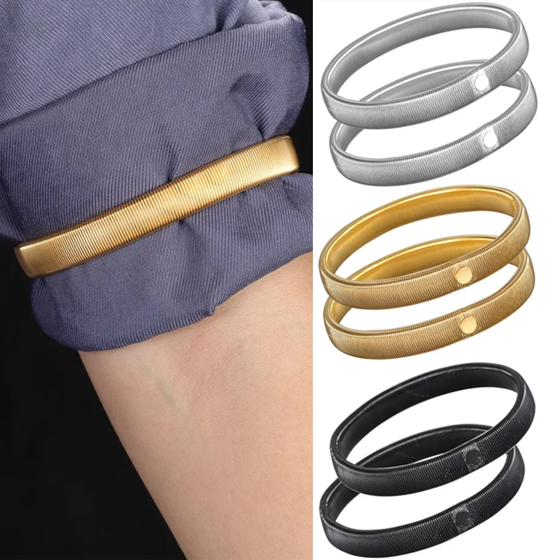 Women Accessories Holder - 2Pcs Elastic Shirt Sleeve Holders, Metal