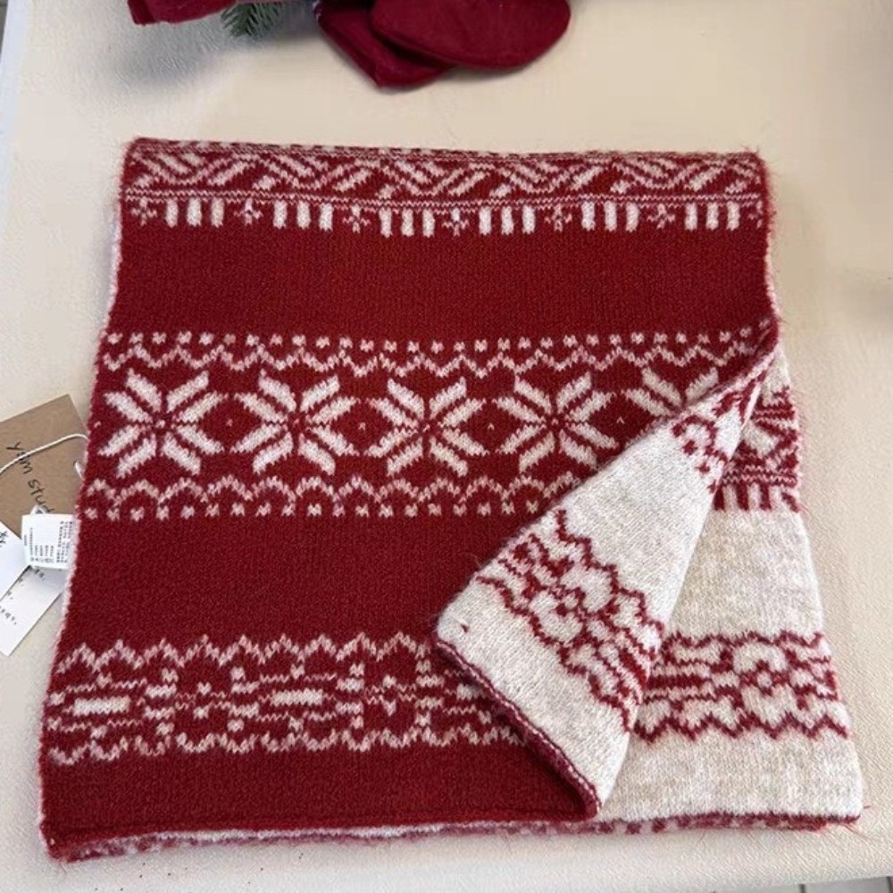 Women'S Korean Accessories - Gifts Knitted Fabric Christmas Scarf Double-Sided