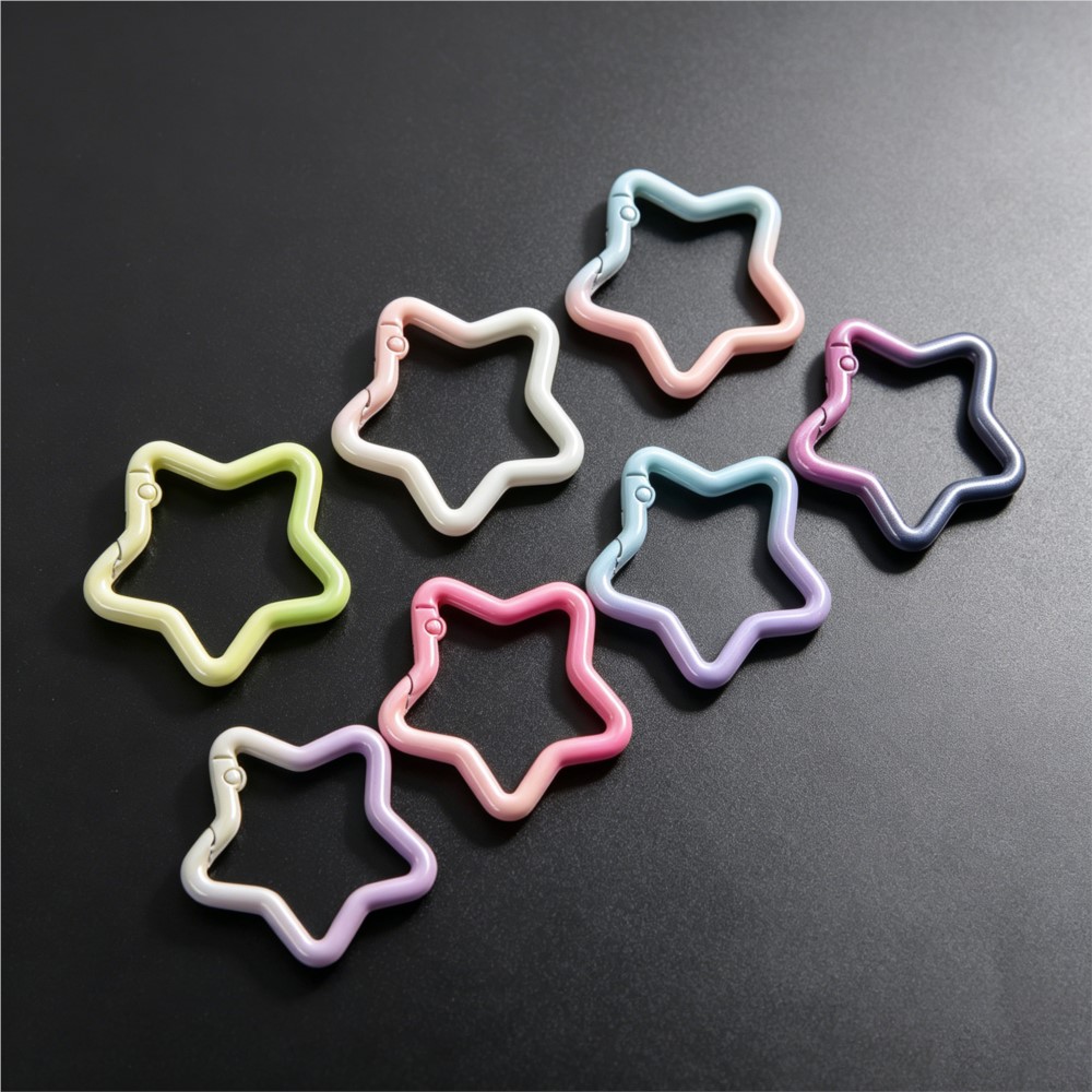 Women'S Key Accessories - 5PCS Gradient Star Shape Spring Ring