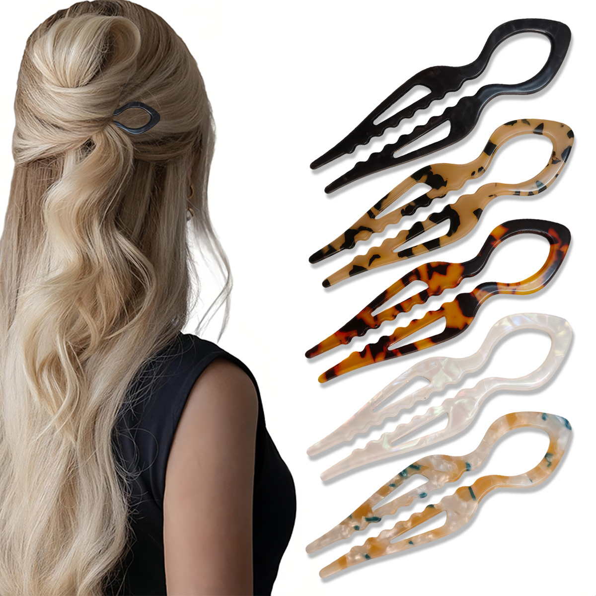 U-Shaped Hair Sticks Tortoises - Women Accessories Shop ulasan dan harga