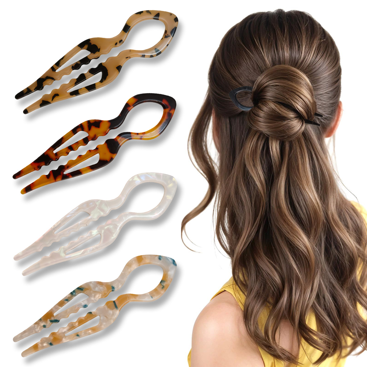 U-Shaped Hair Sticks Tortoises - Women Accessories Shop ulasan dan harga