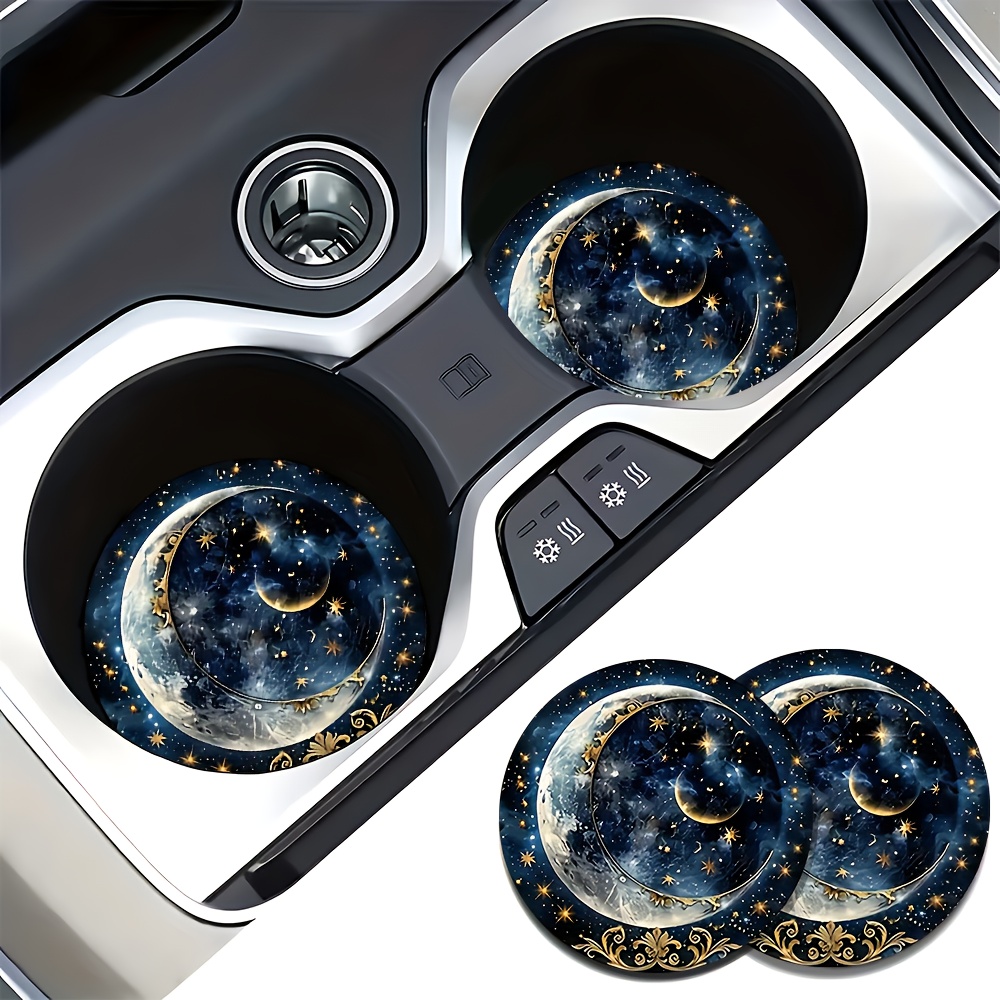2pcs Starry Night Moon Car Cup - Women Accessories Holder ulasan dan harga