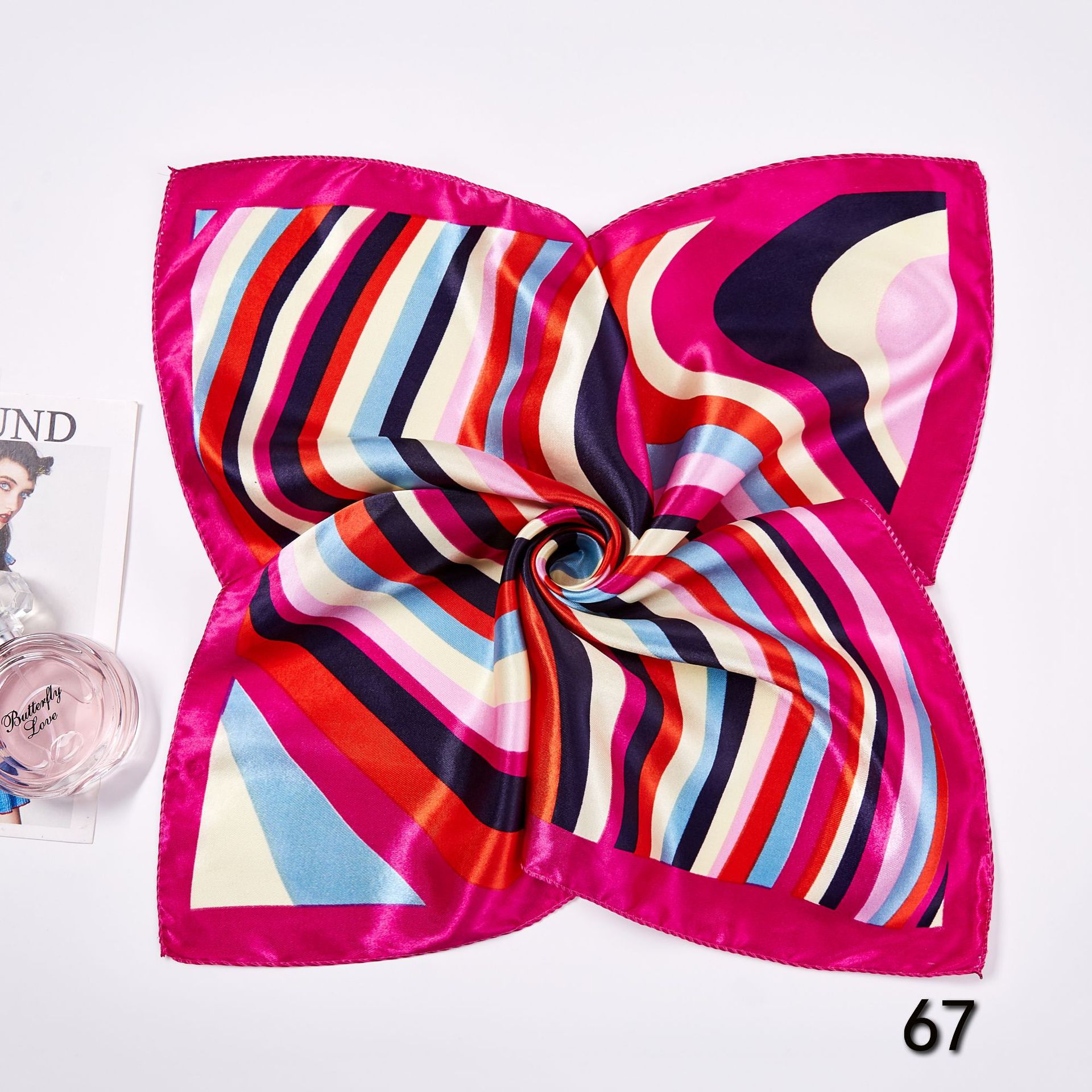 50*50cm Square Silk Scarves Sc - Women Accessories Business ulasan dan harga