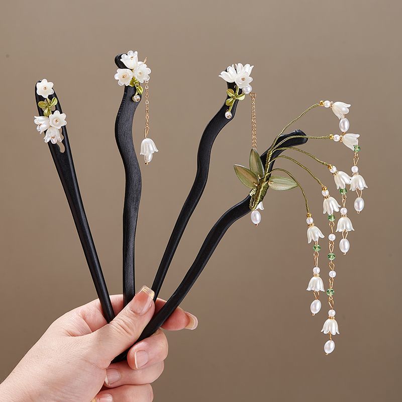 Wooden Flower Hairpin Vintage  - Women Accessories Shop ulasan dan harga