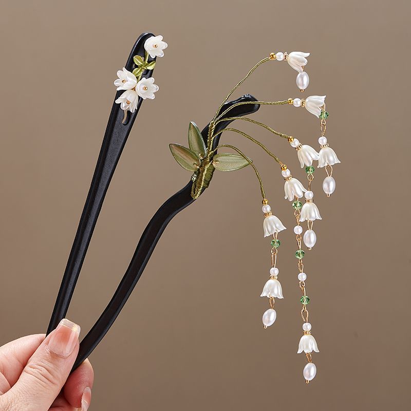 Wooden Flower Hairpin Vintage  - Women Accessories Shop ulasan dan harga