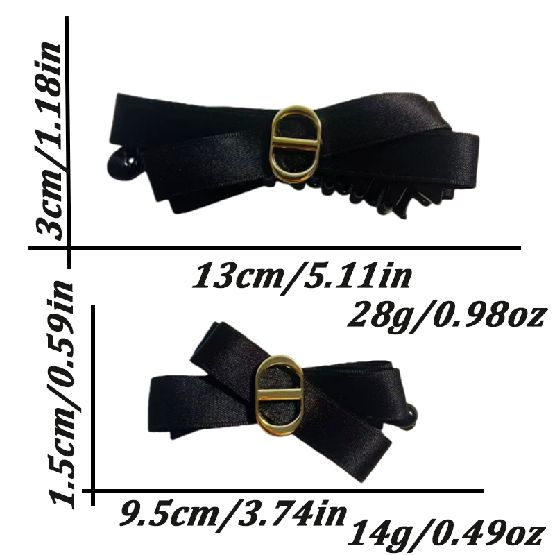 1/2pcs Elegant Black Fabric Bo - Women'S Korean Accessories ulasan dan harga