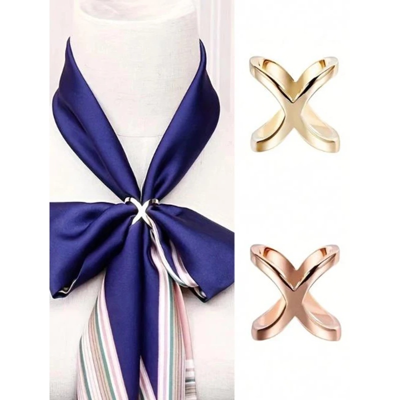 New Cross Scarf Clip X Shape M - Women Accessories Holder ulasan dan harga