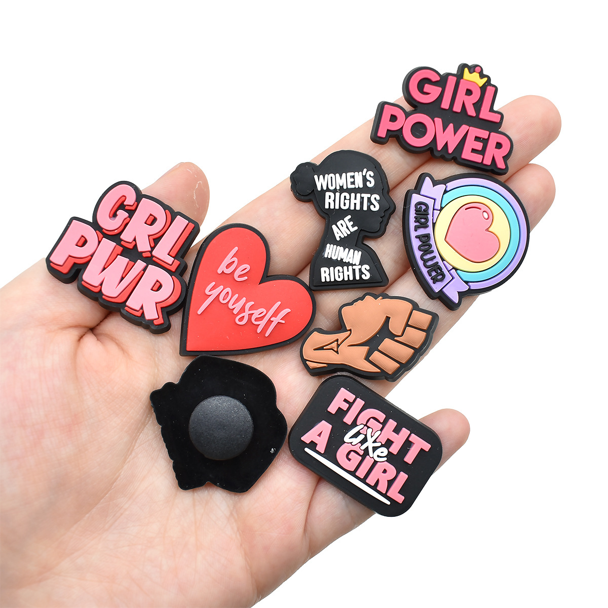 Cute Pink Power Shoe Charms De - Women'S Accessories For Crocs ulasan dan harga