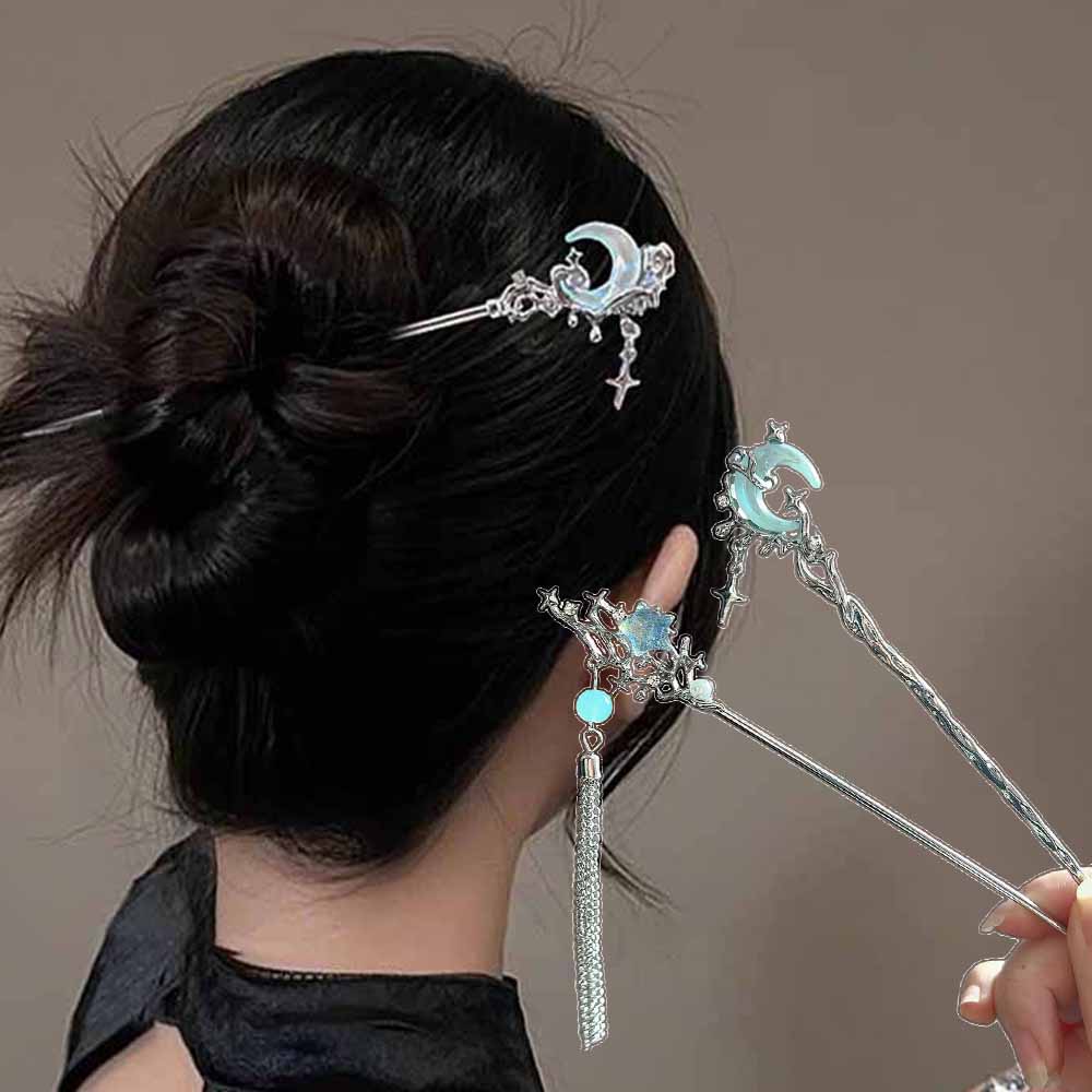 Moonstone Star Moon Hair Stick - Women Accessories Shop ulasan dan harga