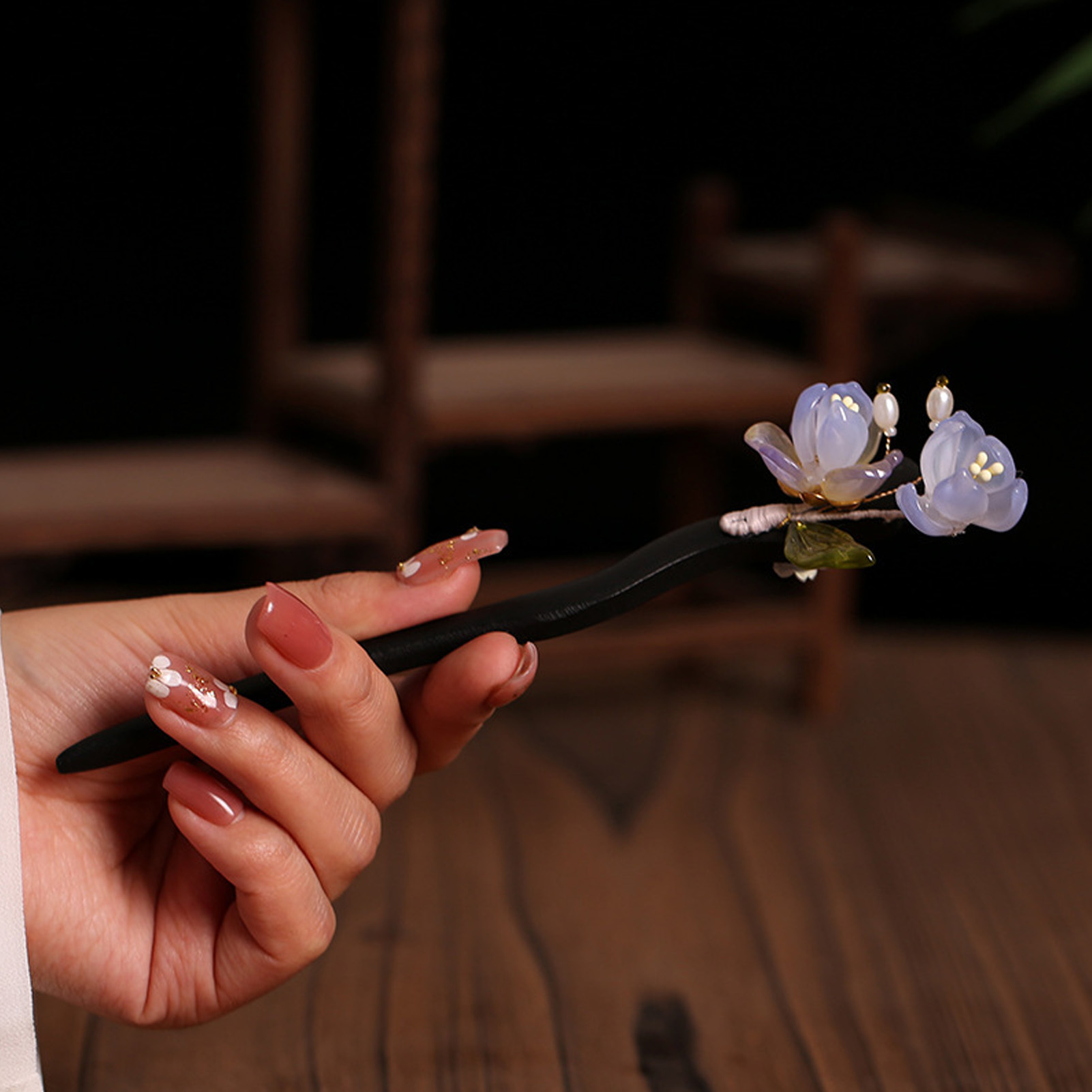 Vintage Wooden Flower Hairpin  - Women Accessories Shop ulasan dan harga