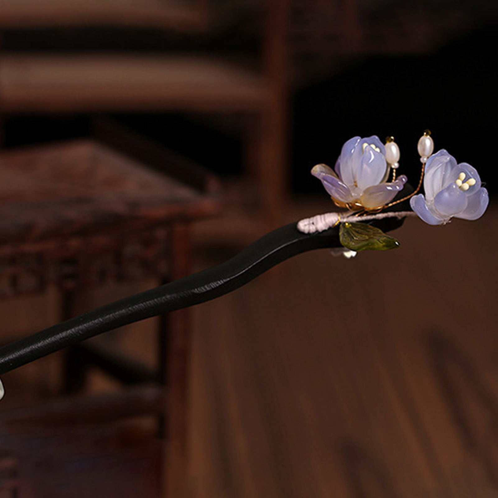 Vintage Wooden Flower Hairpin  - Women Accessories Shop ulasan dan harga
